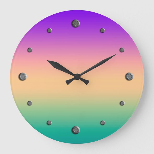 Ombre, mehrfarbig große wanduhr (Vorderseite)