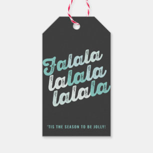 Ombre Mint Falalalala Bold Script Moderner Urlaub Geschenkanhänger