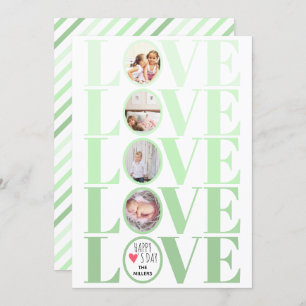 Ombre mint green LIEBE Foto Valentinstag Feiertagskarte