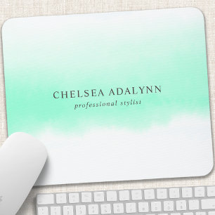 Ombre Mint Watercolor Minimalist Geschäft Mousepad