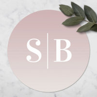 Ombre Mit Monogramm Mauve & Off-White Wedding