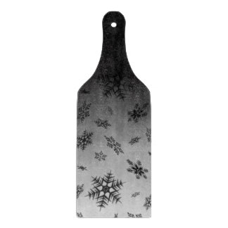 Ombre mit Schneeflocken Glass Cutting Paddle Schneidebrett