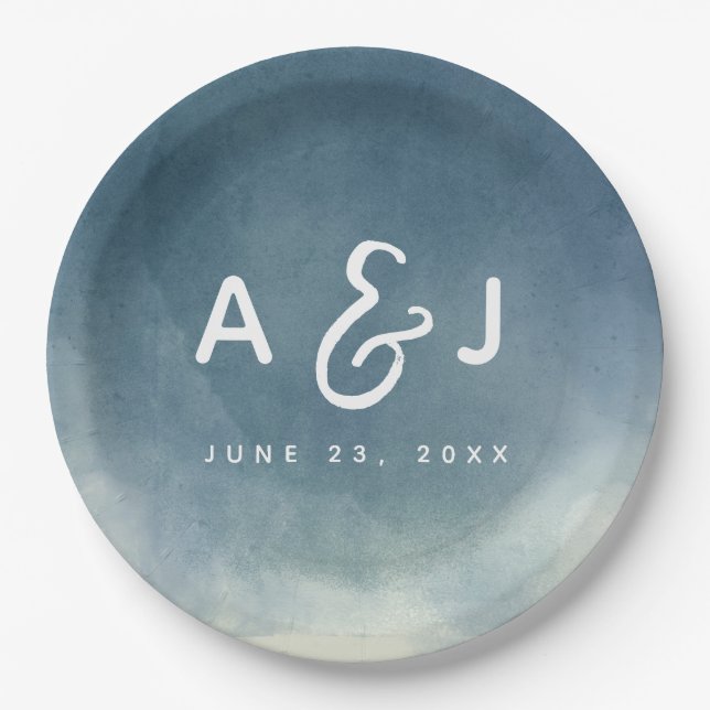 Ombre Nichts Extravagant nur Liebe Brush Typografi Pappteller (Vorderseite)