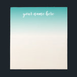 Ombre Notepad Personalisiert Notizblock<br><div class="desc">Niedliches aquamarines und beigefarbenes personalisiertes Notizblock</div>