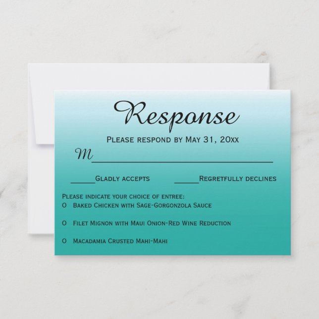 Ombre Ocean Wedding RSVP Response Cards