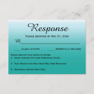 Ombre Ocean Wedding RSVP Response Cards Karte