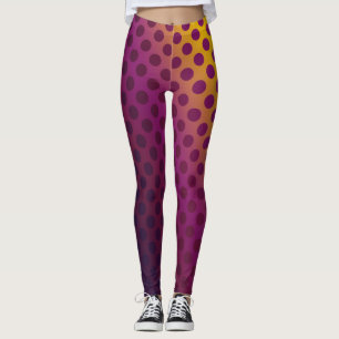 Ombre Passion Fruit Polka Dots Gold Himbeere Leggings