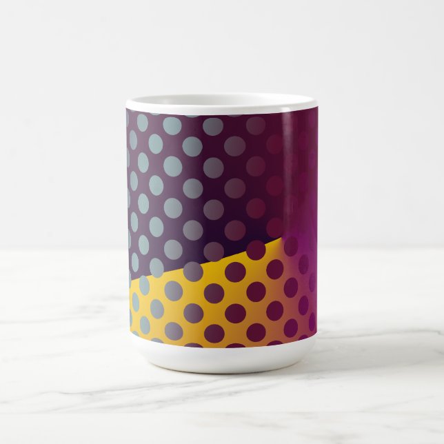 Ombre Passion Fruit Polka Dots Maroon Gelb Aquamar Kaffeetasse (Mittel)