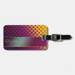 Ombre Passion Fruit Polka Dots mit Namen Gepäckanhänger