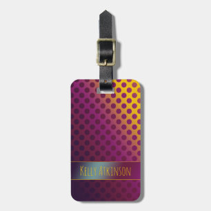 Ombre Passion Fruit Polka Dots mit Namen Gepäckanhänger
