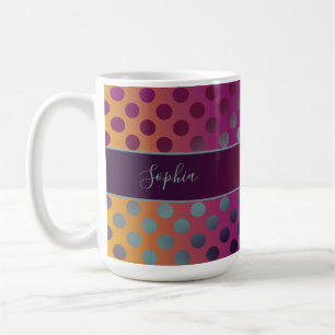 Ombre Passion Fruit Polka Dots Personalisiert Kaffeetasse