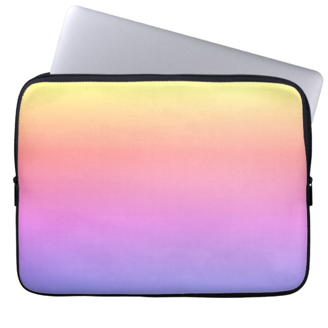 Ombré Pastel Rainbow Yellow Pink Lila 4Jessica Laptopschutzhülle (Vorderseite)