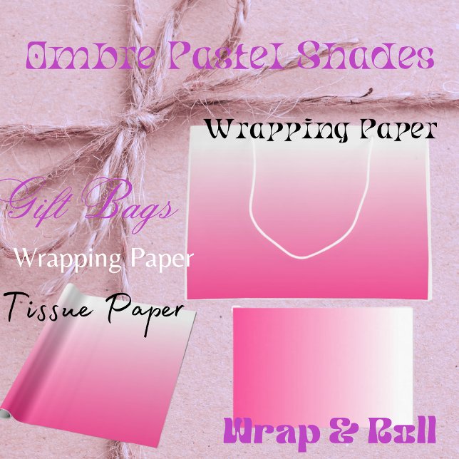 Ombre Pastel Shades Wrap Paper Große Geschenktüte (Von Creator hochgeladen)