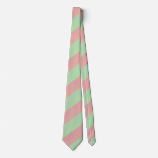 Ombre Pastel Watermelon Multi Diagonal Streifen Krawatte (Vorderseite)