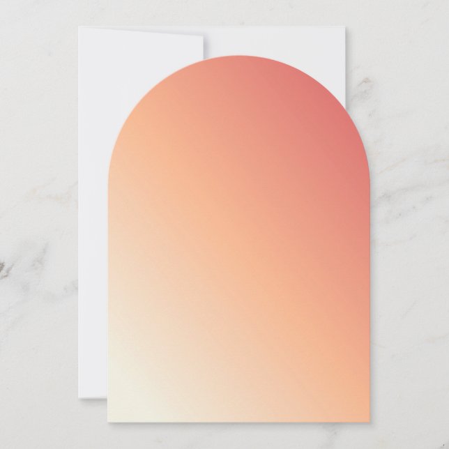 Ombre Peach und White Gradient Einladung (Vorderseite)