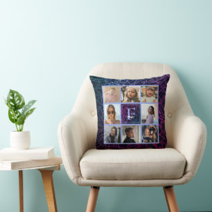 Ombre Periwinkle Foto Collage Throw Kissen