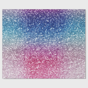 Ombre Pink Blau Glitter-Verpackungspapier Geschenkpapier