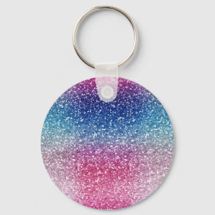 Ombre Pink Blau Glitter-Verpackungspapier Schlüsselanhänger