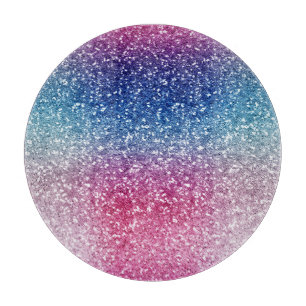 Ombre Pink Blau Glitter-Verpackungspapier Schneidebrett