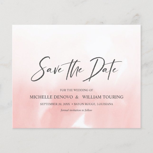 Ombre Pink Elegant Handgeschriebenes Foto WEDDING (Vorderseite)