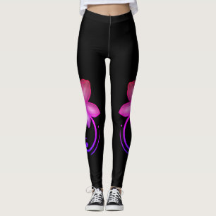 Ombré Pink & Lila Cherry Blossom Spandex Leggings