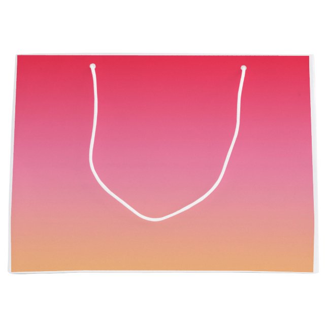 Ombre Pink Orange Große Geschenktüte (Vorderseite)