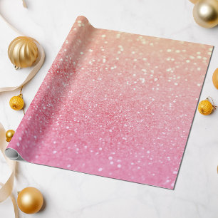 Ombre Pink Peach Glitzer Jeden Anlaß Geschenkpapier