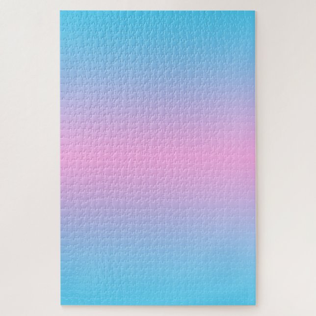 Ombre Pink und Sky Blue Gradient Puzzle (Vertikal)