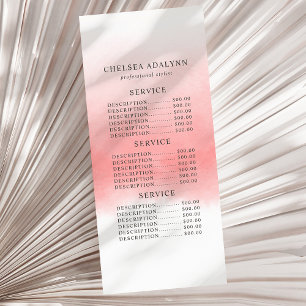 Ombre Pink Watercolor Minimalistisch Rack Card Werbekarte