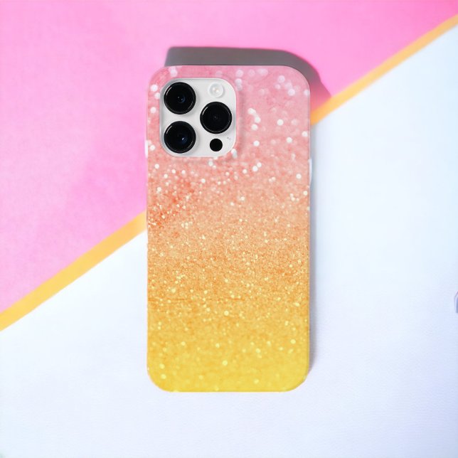 Ombre Pink Yellow Glitzer Glitzern Case-Mate iPhone Hülle (Von Creator hochgeladen)