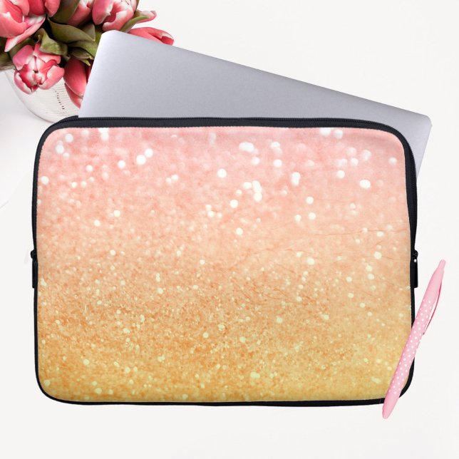 Ombre Pink Yellow Glitzer Glitzern Laptopschutzhülle (Von Creator hochgeladen)