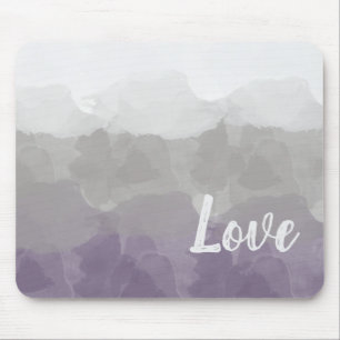 Ombre Purple and Gray Love Graceful Gradient Mousepad