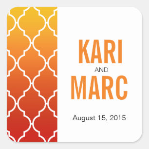 Ombre Quatrefoil Geometric Bevorzugung Decal Son Quadratischer Aufkleber