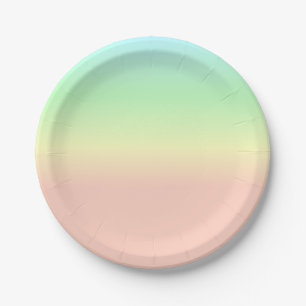 Ombre Rainbow Abstrakt Pastellrosa Muster Pappteller