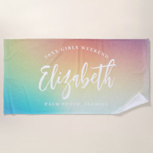 Ombre Rainbow Girls Weekend Personalisiert Name Strandtuch