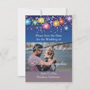 Ombre Rainbow Lanterns FOTO Save the Date