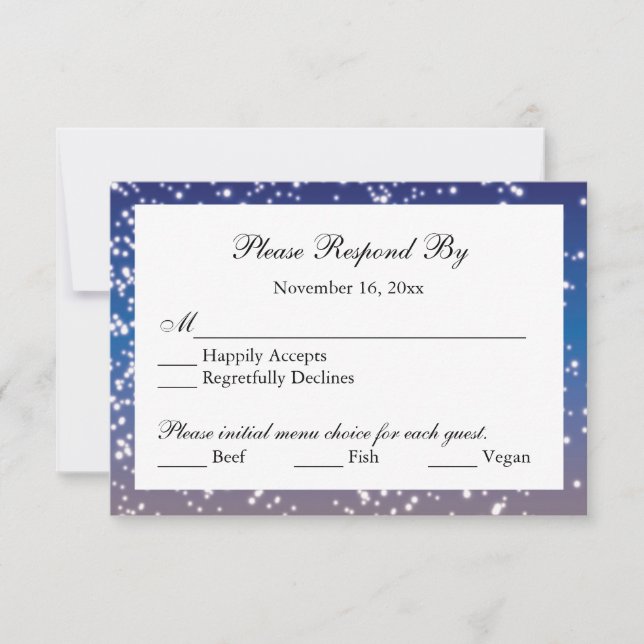 Ombre Rainbow Lanterns Wedding Repcard RSVP Karte (Vorderseite)