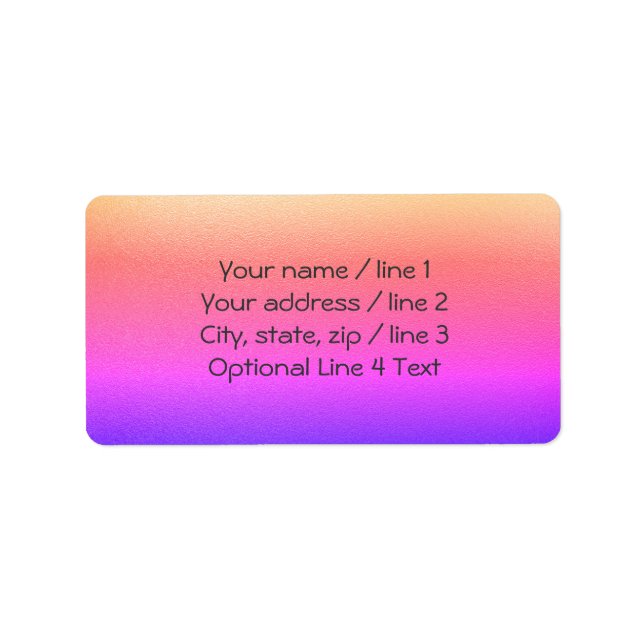 Ombre Rainbow Sunset | Schildkröten mit schimmery  Adressaufkleber (Vorne)