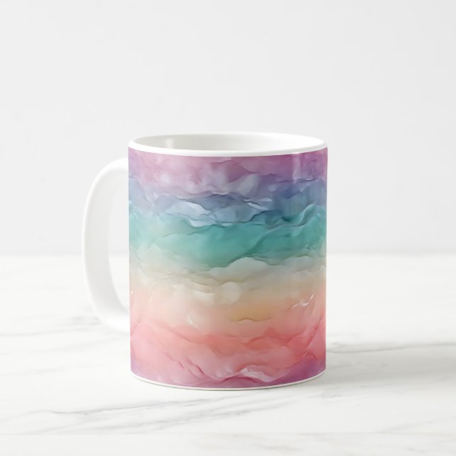 Ombre Rainbow Texture Kaffeetasse (Vorderseite Links)