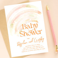 Ombre Rainbow Unisex Orange Stars Baby Dusche