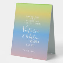 Ombre Rainbow Yellow Pink Wedding