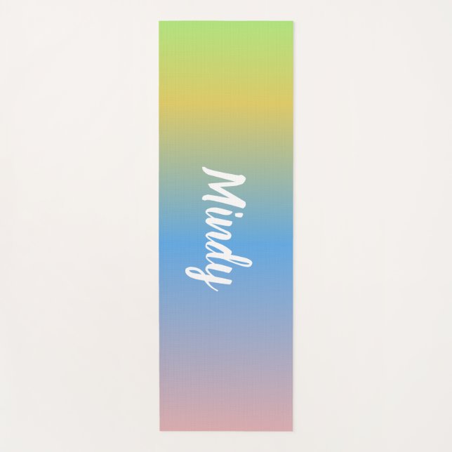 Ombré Rainbow Yellow Yoga Mat Yogamatte (Vorderseite)