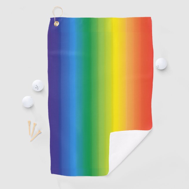 Ombre-Regenbogen-Stolz-Hausflagge Golfhandtuch (Insitu)
