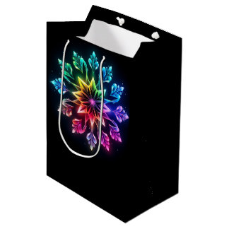 OMBRE-REGENBOGENFARBENE WINTER-SCHNEEFLOKKE MITTLERE GESCHENKTÜTE