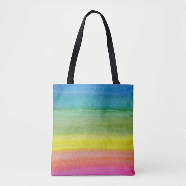 Ombre Regenbogenwatercolor-Druck-Tasche (Vorderseite)