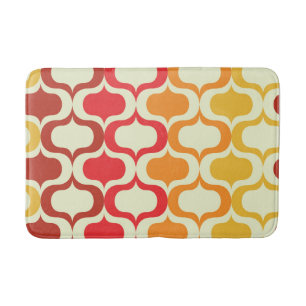 Ombre Retro Ogee in Orange, Mandarine und Rot Badematte