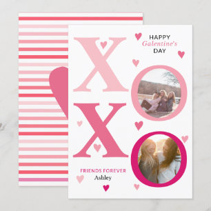 Ombre rosa  HOHO Galentines Day zwei Fotos Feiertagskarte