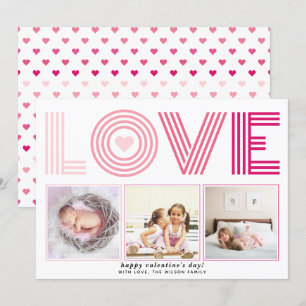 Ombre rosa LIEBE Valentinstag Foto Feiertagskarte