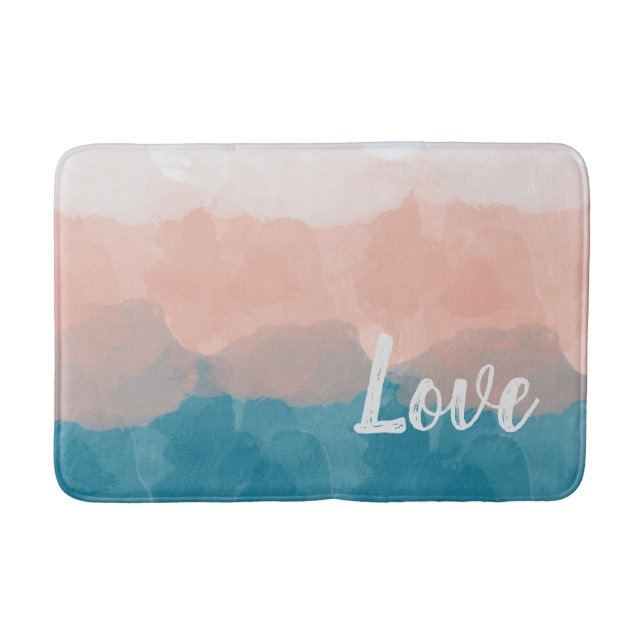 Ombre Rosa und Blau Liebe Graceful Gradient Badematte (Vorderseite)