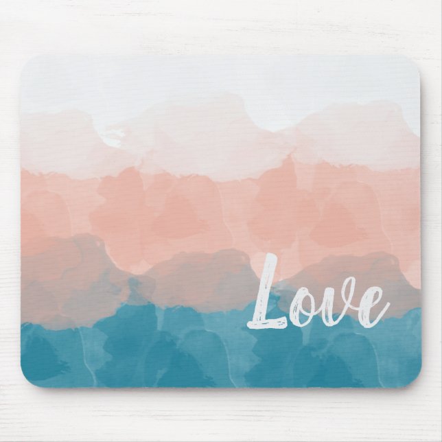 Ombre Rosa und Blau Liebe Graceful Gradient Mousepad (Vorne)